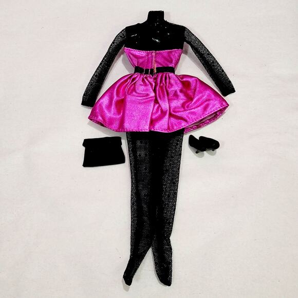 Barbie Fashion Avenue #14980 Purple Black Party Dress Outfit Clothes 1995 - Picture 5 of 7